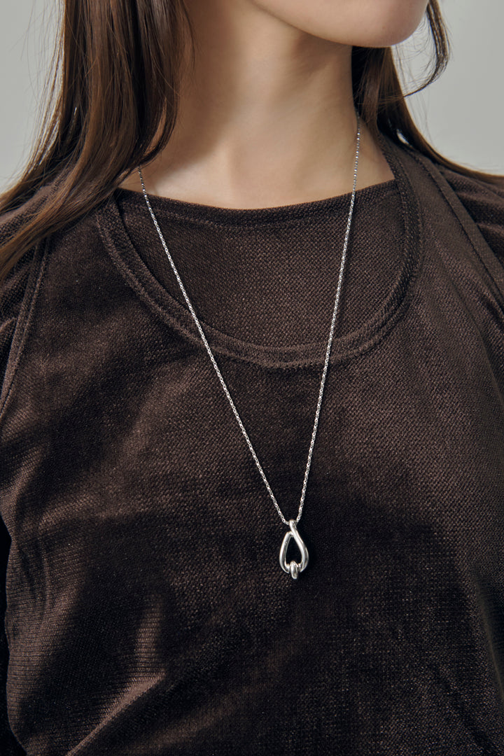 ドロップ ライン メタル ロング ネックレス