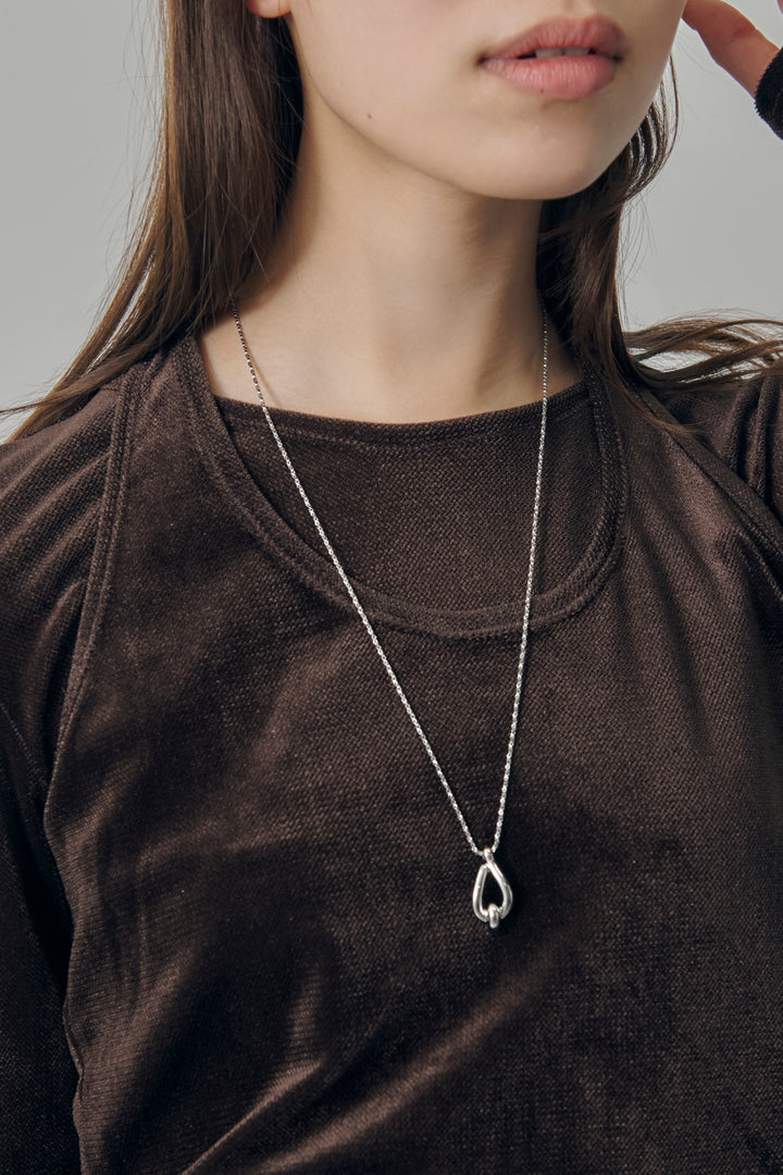 ドロップ ライン メタル ロング ネックレス