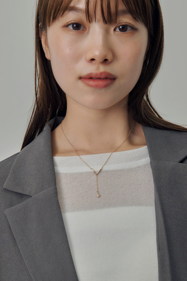 "Y"シェイプ ミニマム ウォーターパール ネックレス