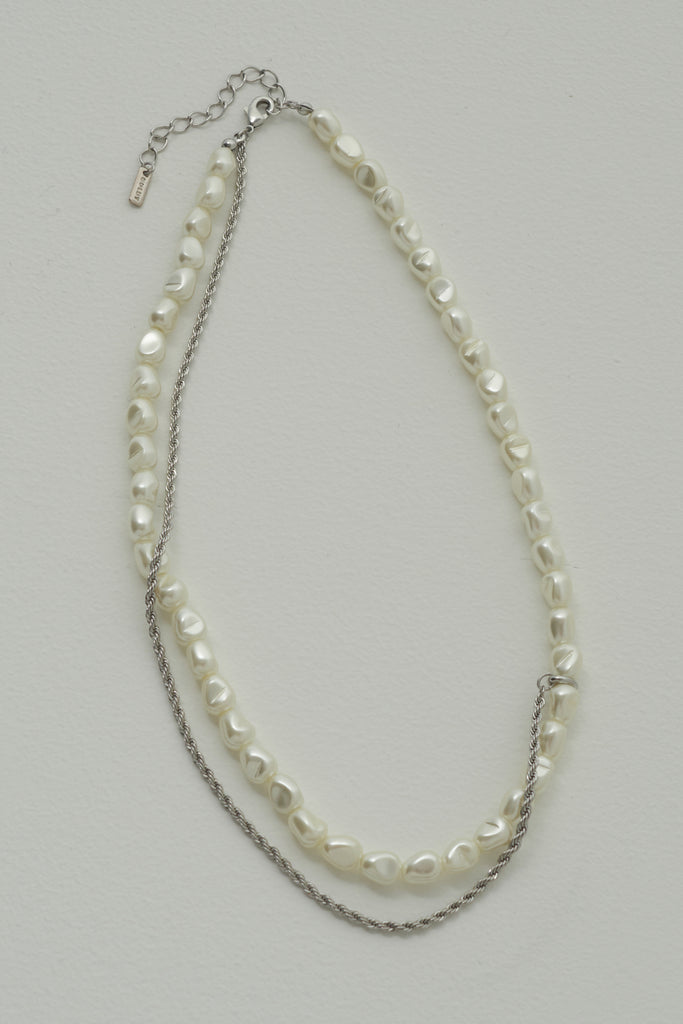 グラス パール × チェーン アシンメトリー ネックレス – GOLDY Onlinestore