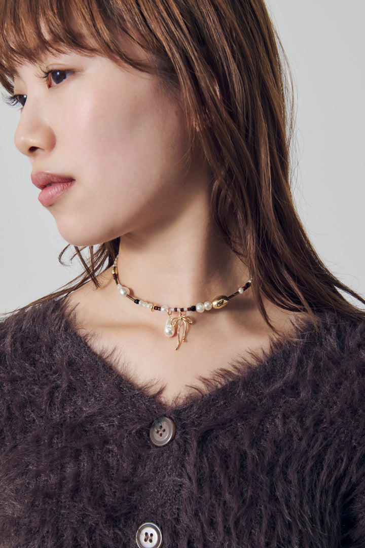 マルチ ビーズ ネックカフ
