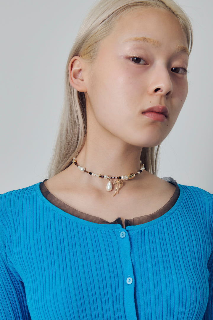 マルチ ビーズ ネックカフ