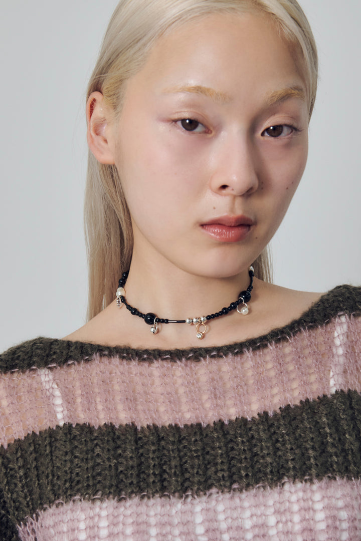 マルチ ビーズ ネックカフ