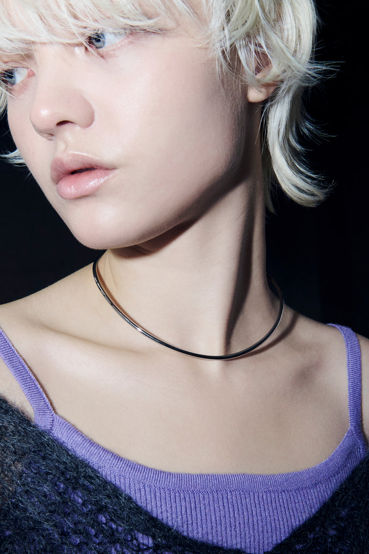 ラウンド カーブ スリム ステンレス ネックカフ