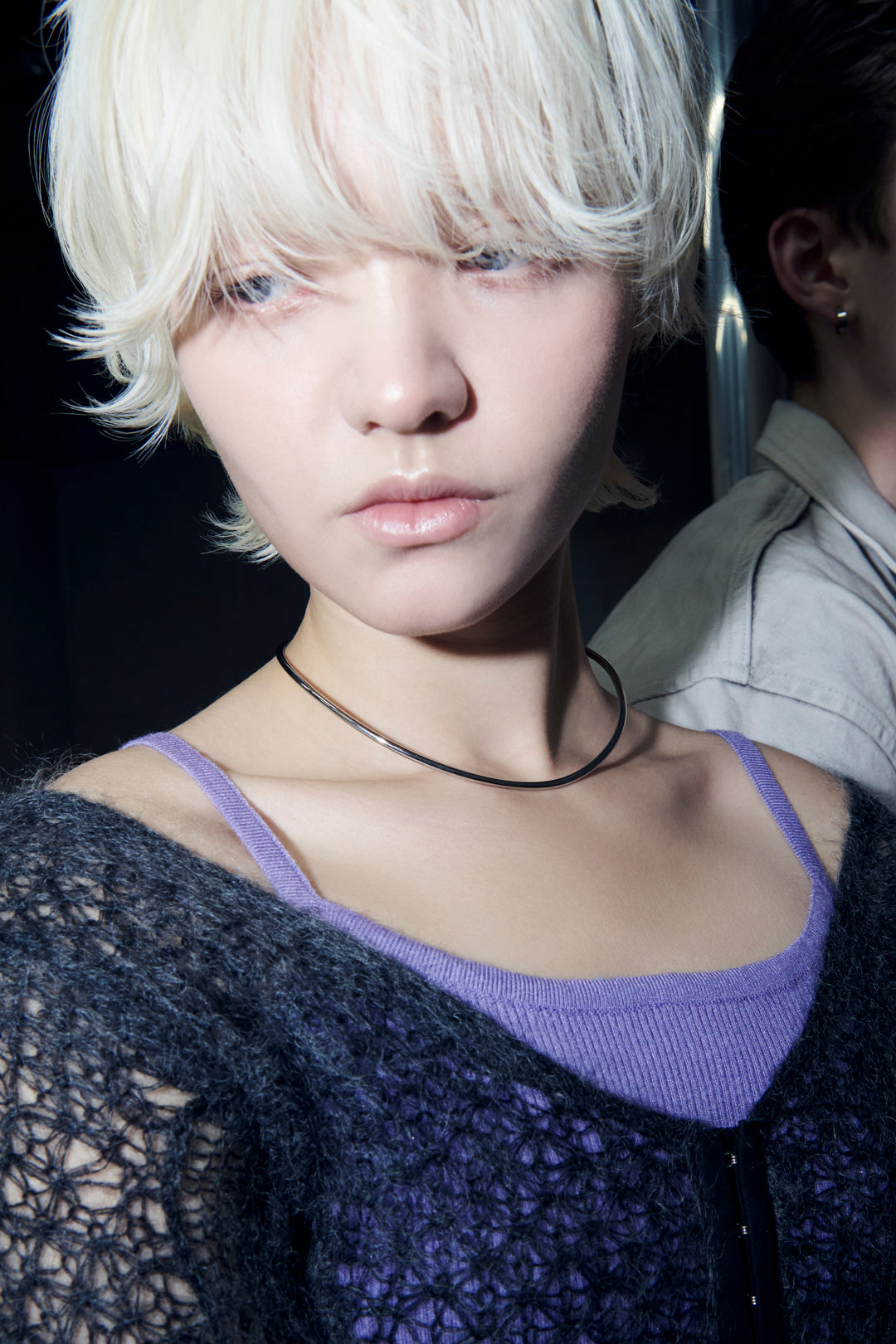 ラウンド カーブ スリム ステンレス ネックカフ