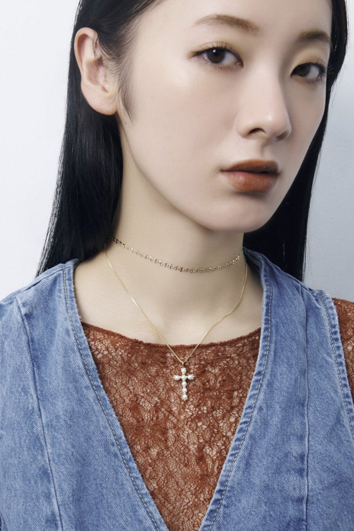 タヌキのしま模　パールネックレス ヴィンテージ クロス パール × タトゥー ネックレス – GOLDY