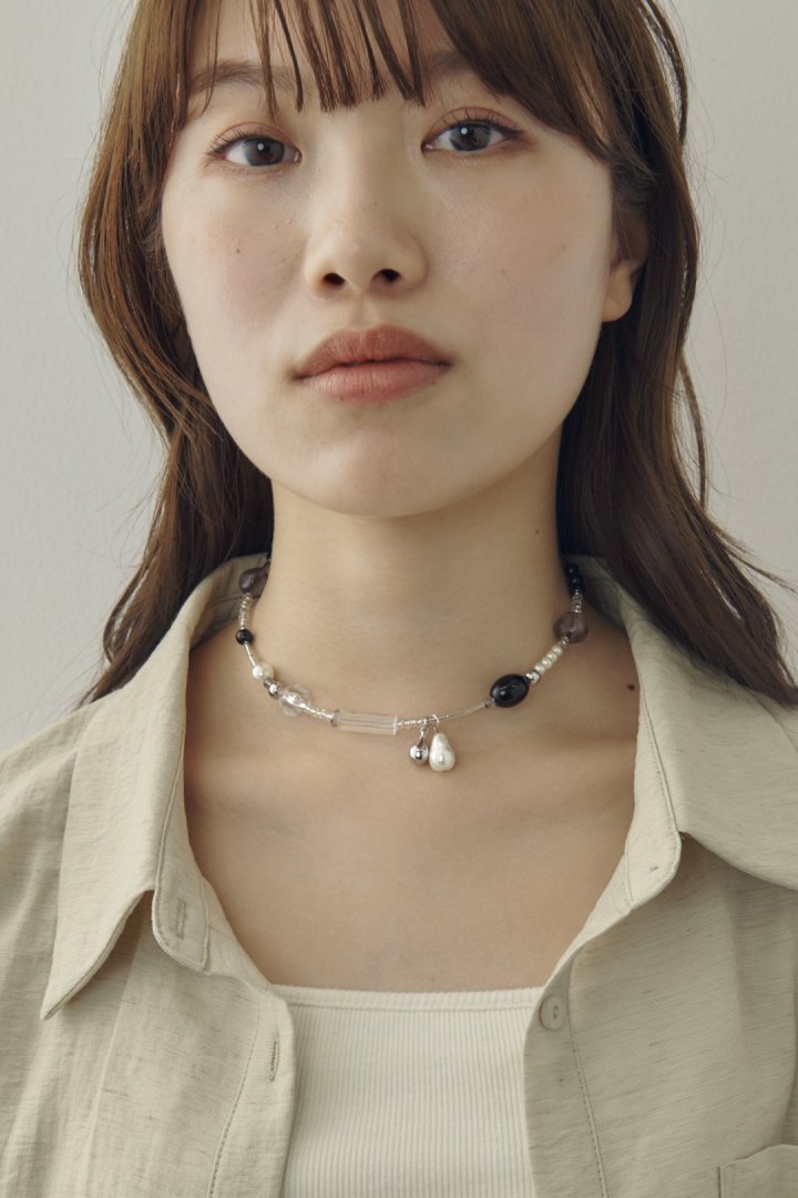 PRADA マルチカラー 編み糸ビーズネックレス PRADA マルチカラー 編み糸ビーズネックレス