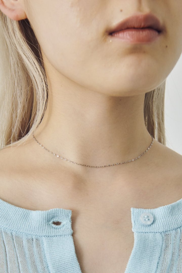 スリム ペタル チェーン ステンレス ネックレス