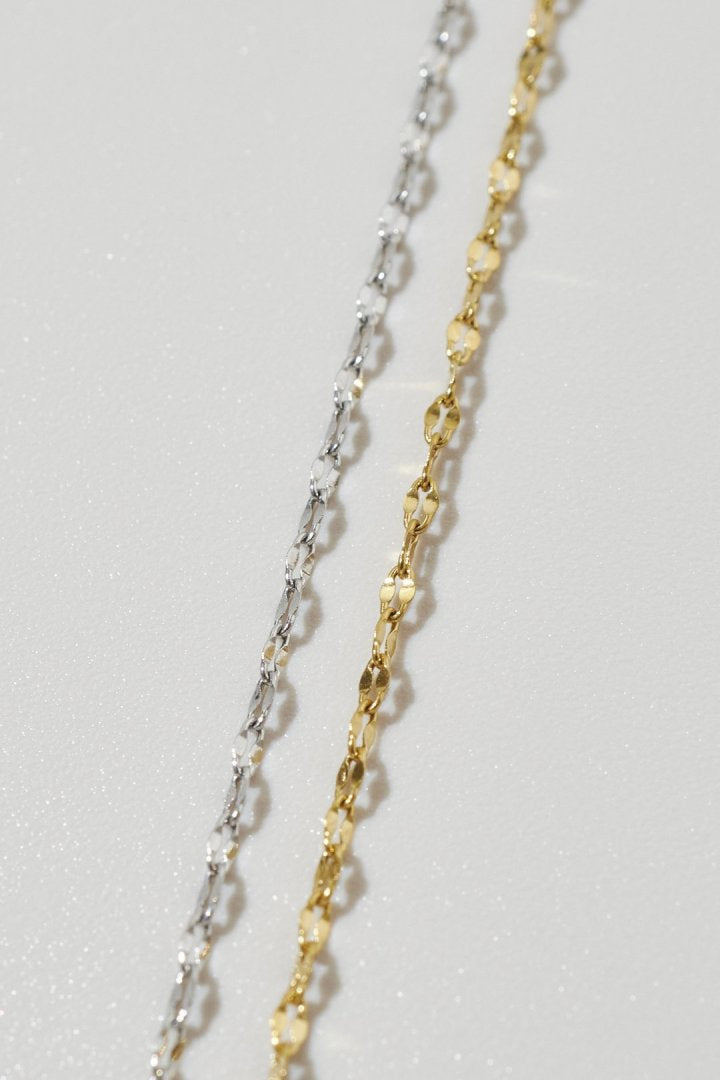 スリム ペタル チェーン ステンレス ネックレス