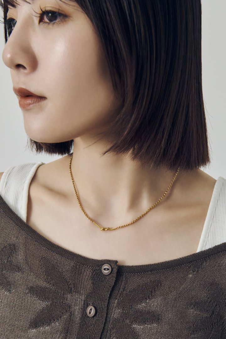 ノット × チェーン ステンレス ネックレス