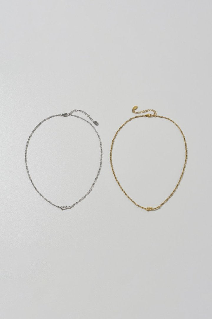 ノット × チェーン ステンレス ネックレス