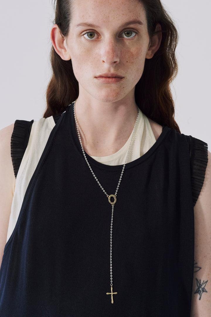 ヴィンテージ レタリング × クロス Y シェイプ ネックレス