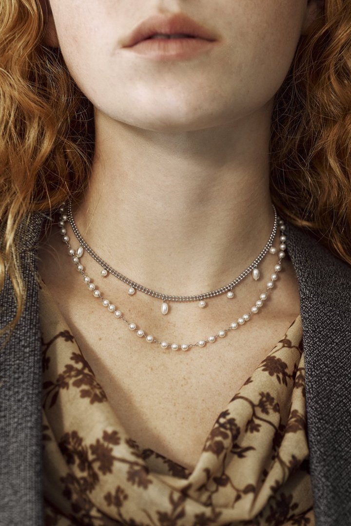 グレイン パール レイヤード ネックレス