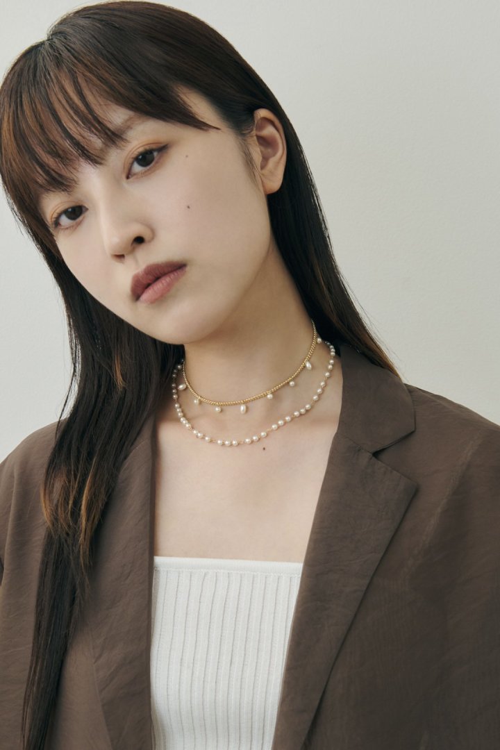 グレイン パール レイヤード ネックレス