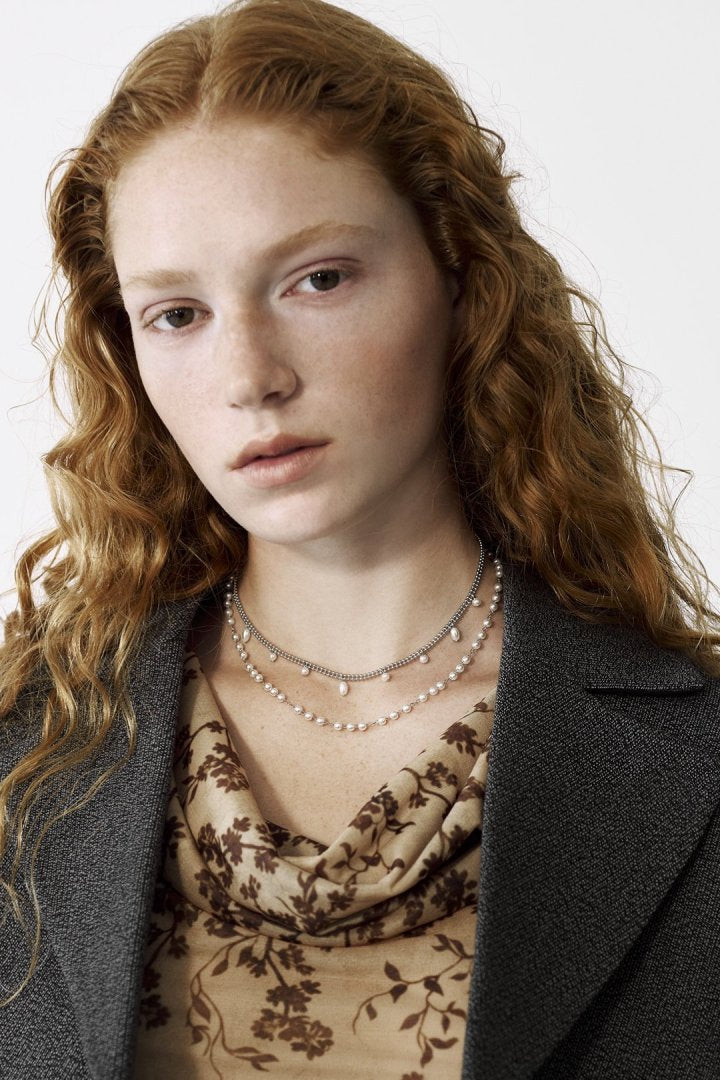 グレイン パール レイヤード ネックレス