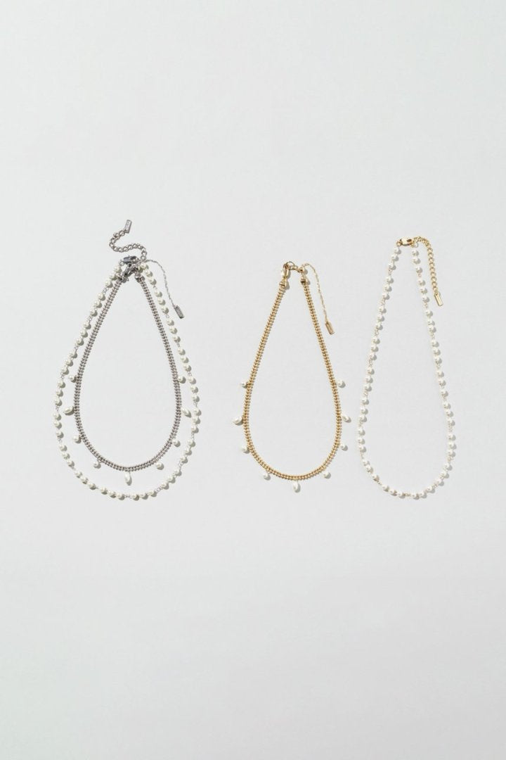 グレイン パール レイヤード ネックレス