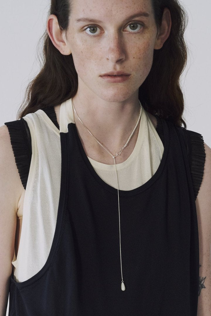 フローイング パール × フック ネックレス