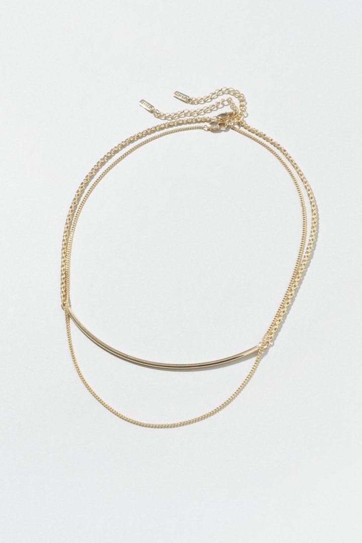 アーチ バー × フラット チェーンネックレス