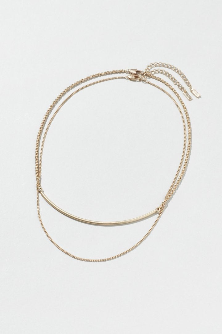 アーチ バー × フラット チェーンネックレス