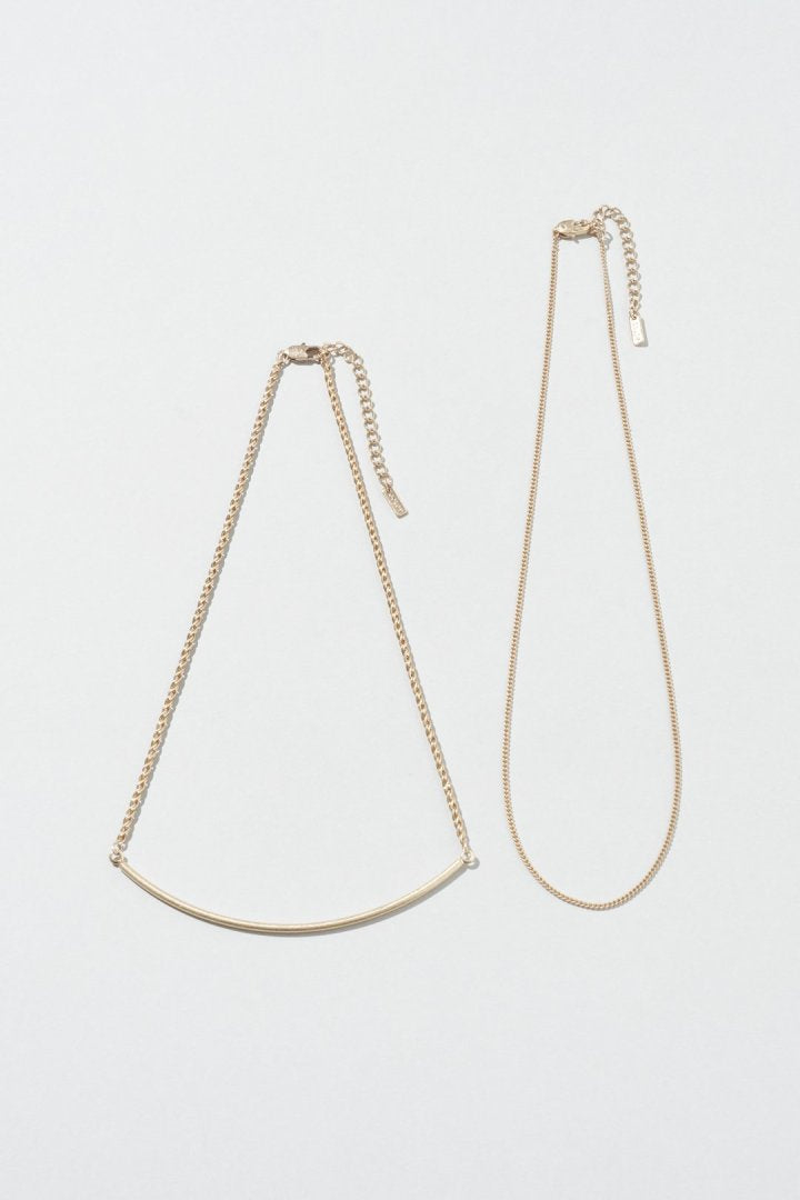 アーチ バー × フラット チェーンネックレス