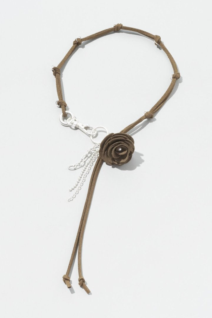 スエード ローズ ミックス チェーン チョーカー