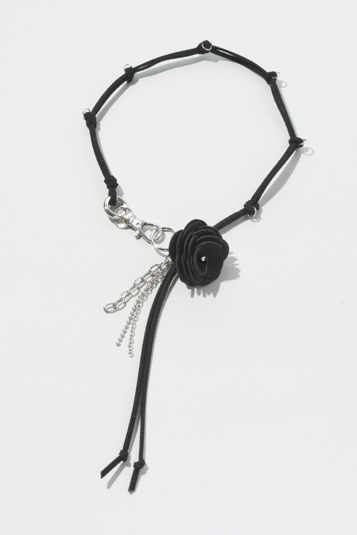 スエード ローズ ミックス チェーン チョーカー