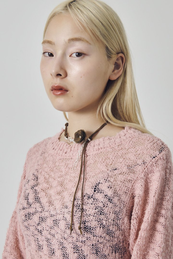 スエード ローズ ミックス チェーン チョーカー