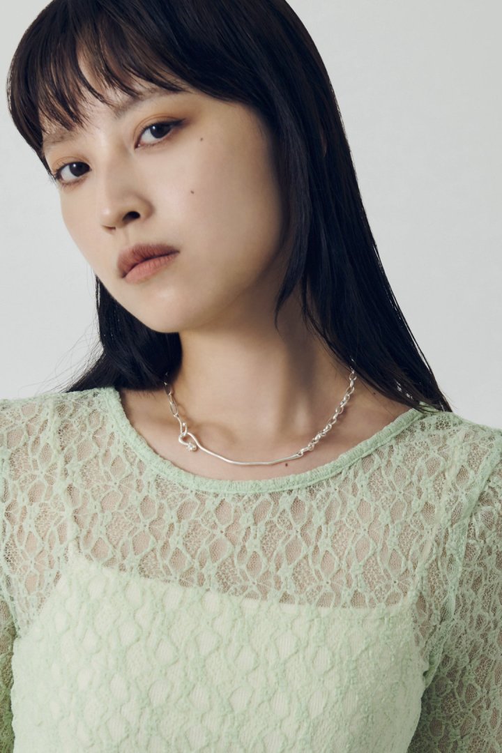 デュオ リンク チェーン ニュアンス バー ネックレス