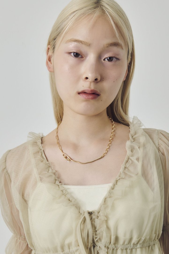 デュオ リンク チェーン ニュアンス バー ネックレス