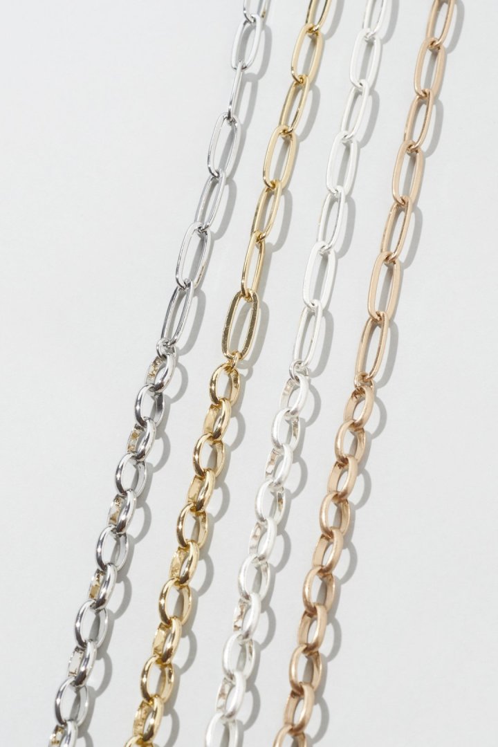 ゴールドバーリンクネックレス 約50cm 14kgf】新月 バーネックレス（40cm）ゴールド チェーン 華奢 シンプル