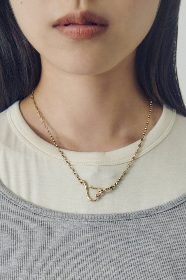 デュオ リンク チェーン ハート ネックレス