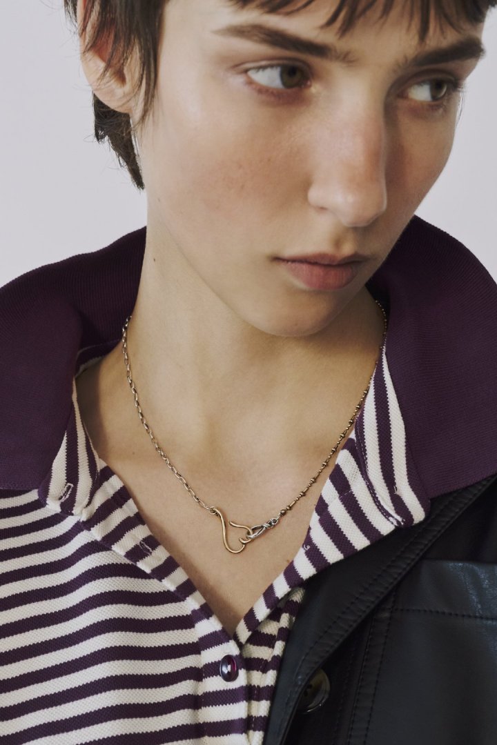 デュオ リンク チェーン ハート ネックレス