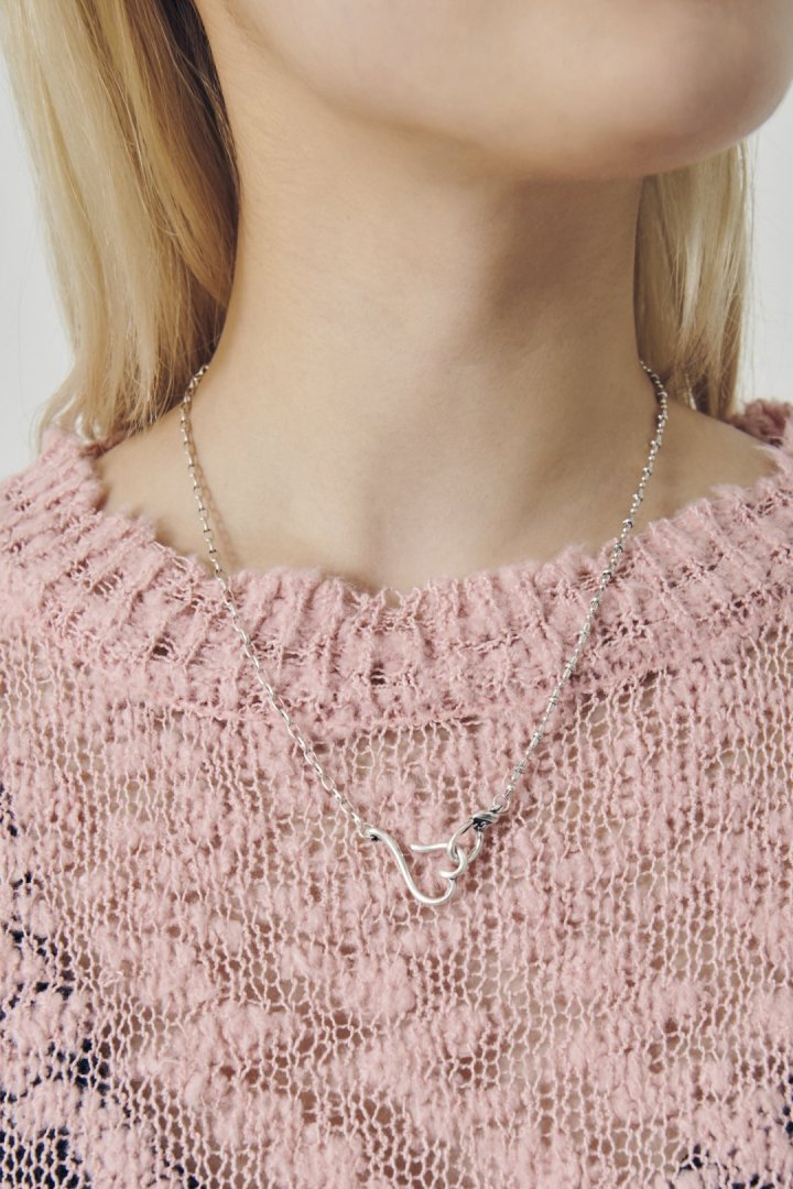 デュオ リンク チェーン ハート ネックレス