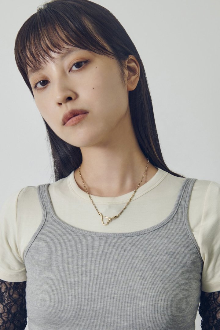 デュオ リンク チェーン ハート ネックレス