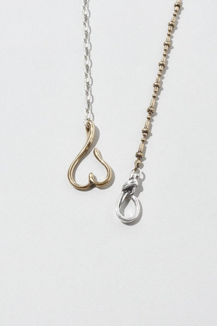 デュオ リンク チェーン ハート ネックレス