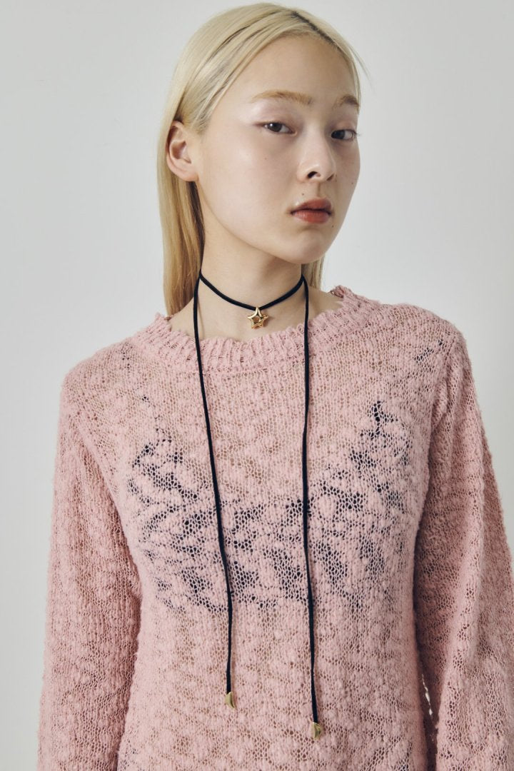 ジグリー メタル スター ベルベット タイ ネックレス