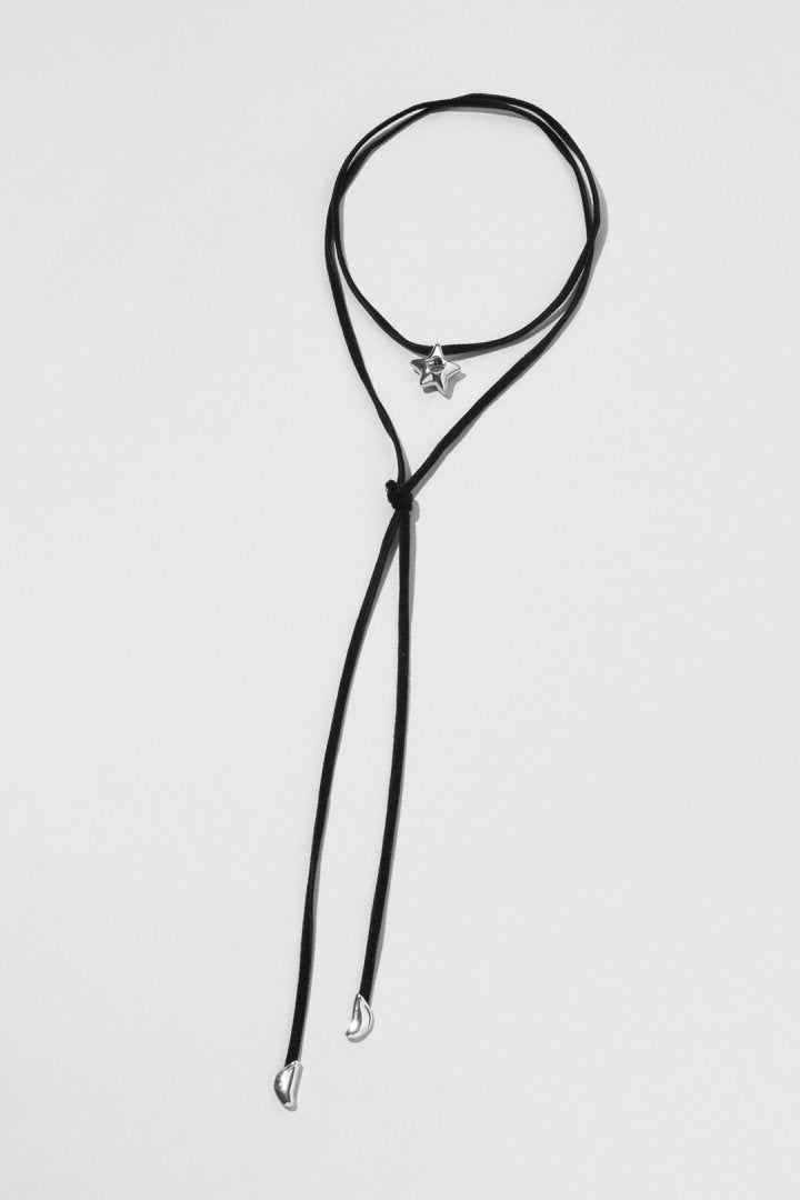 ジグリー メタル スター ベルベット タイ ネックレス