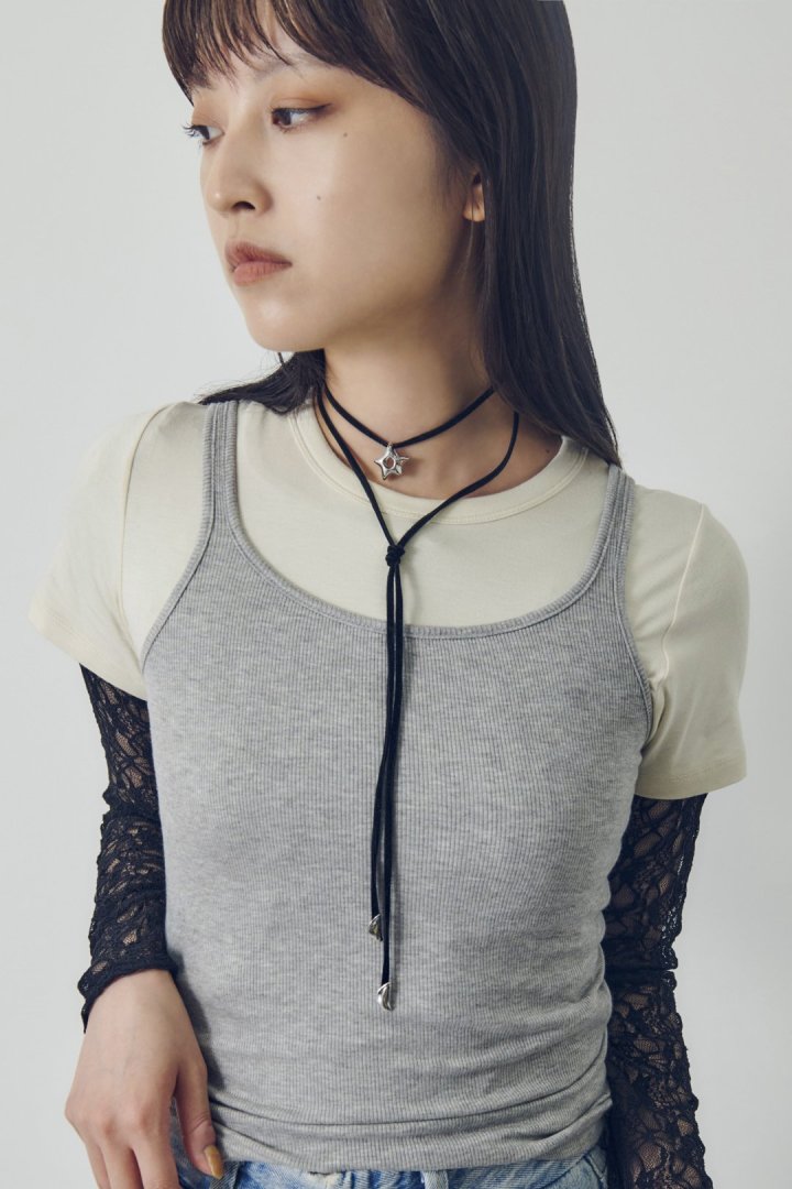 ジグリー メタル スター ベルベット タイ ネックレス