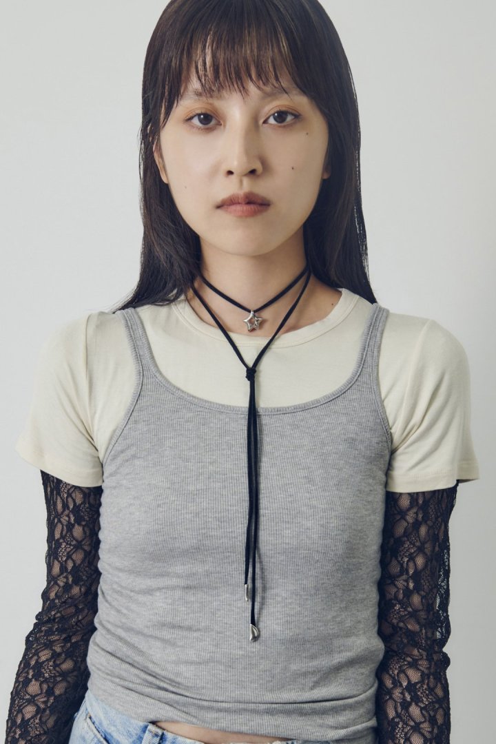 ジグリー メタル スター ベルベット タイ ネックレス