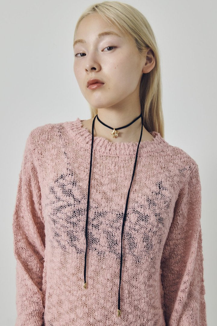 ジグリー メタル スター ベルベット タイ ネックレス