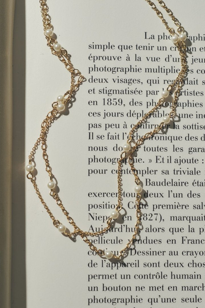 ステーション パール ロング ネックレス