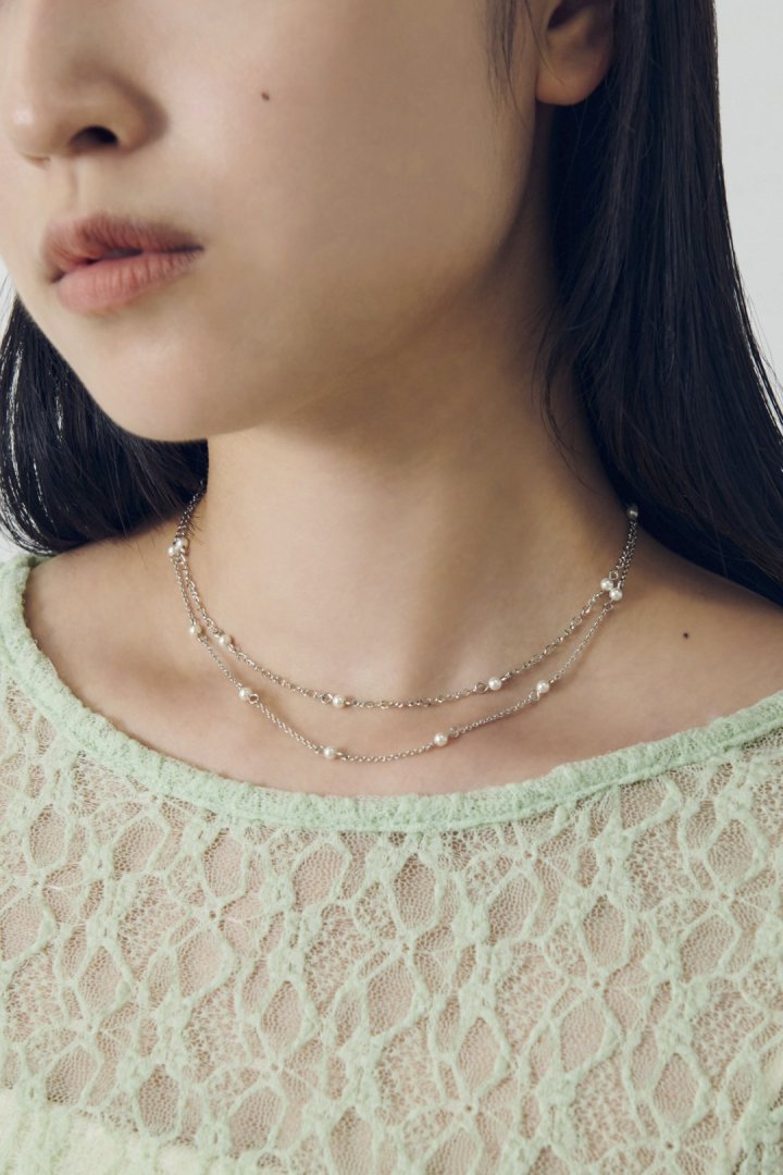 ステーション パール ロング ネックレス