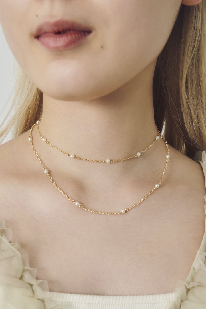 ステーション パール ロング ネックレス