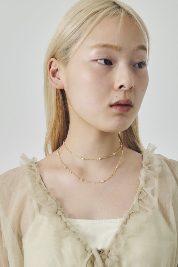 ステーション パール ロング ネックレス