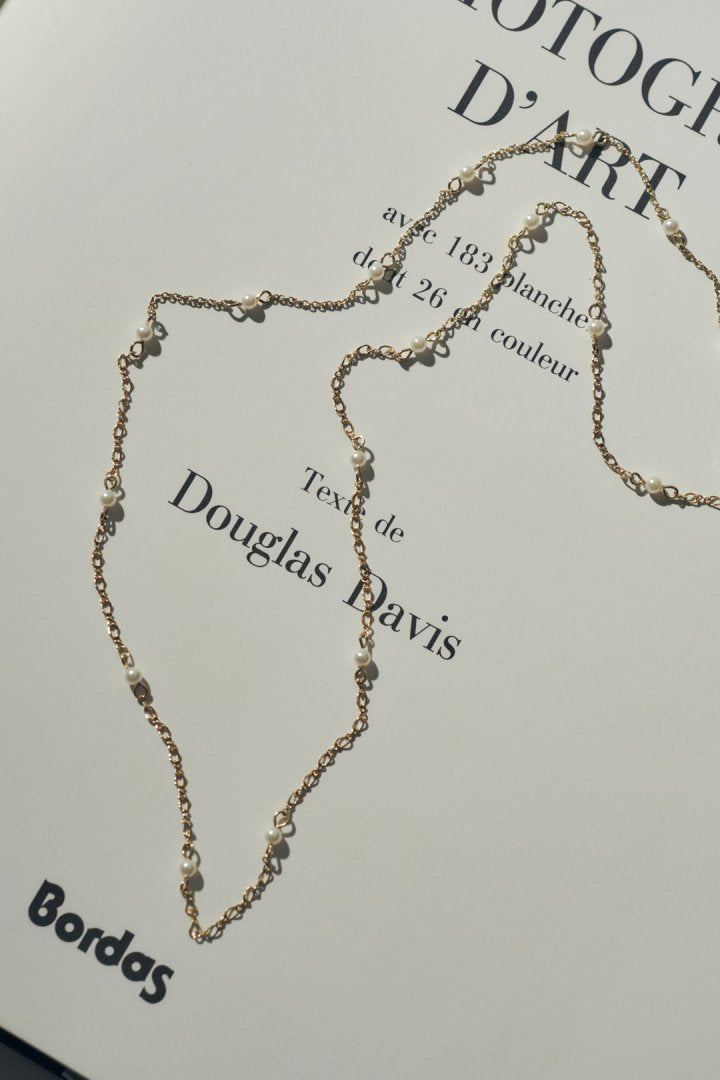 ステーション パール ロング ネックレス