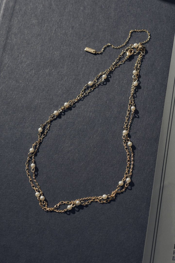 ステーション パール ロング ネックレス