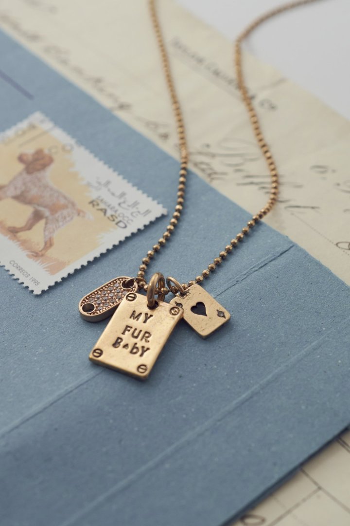 ヴィンテージ マイ ファー ベイビー プレート ネックレス