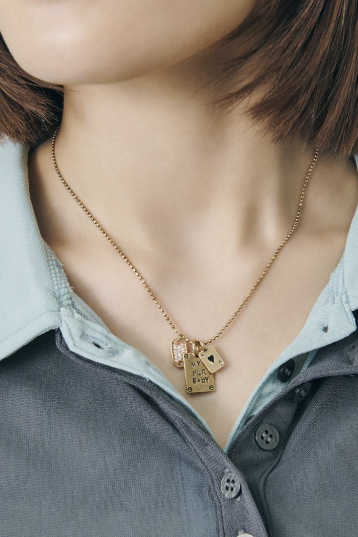ヴィンテージ マイ ファー ベイビー プレート ネックレス
