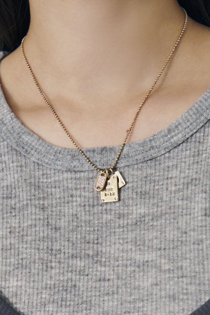 ヴィンテージ マイ ファー ベイビー プレート ネックレス