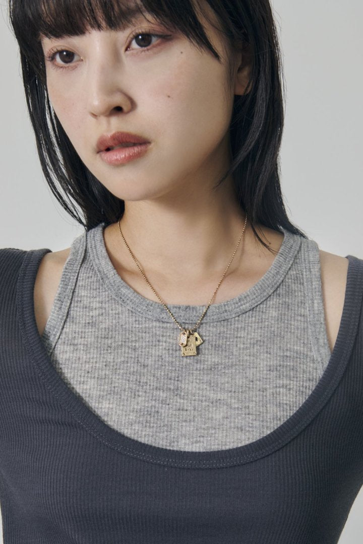 ヴィンテージ マイ ファー ベイビー プレート ネックレス